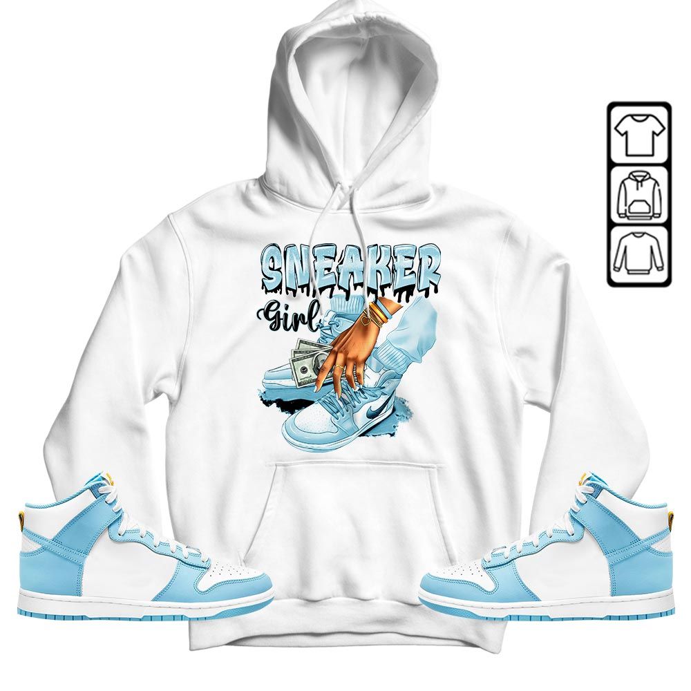 SNEAKER Girl Money Drip Sneaker Shirt Match Dunk High Blue Chill, Dunk High Homer Simpson MKO T-Shirt SNEAKER Girl Money Drip Sneaker Shirt Match Dunk High Blue Chill, Dunk High Homer Simpson MKO T-Shirt