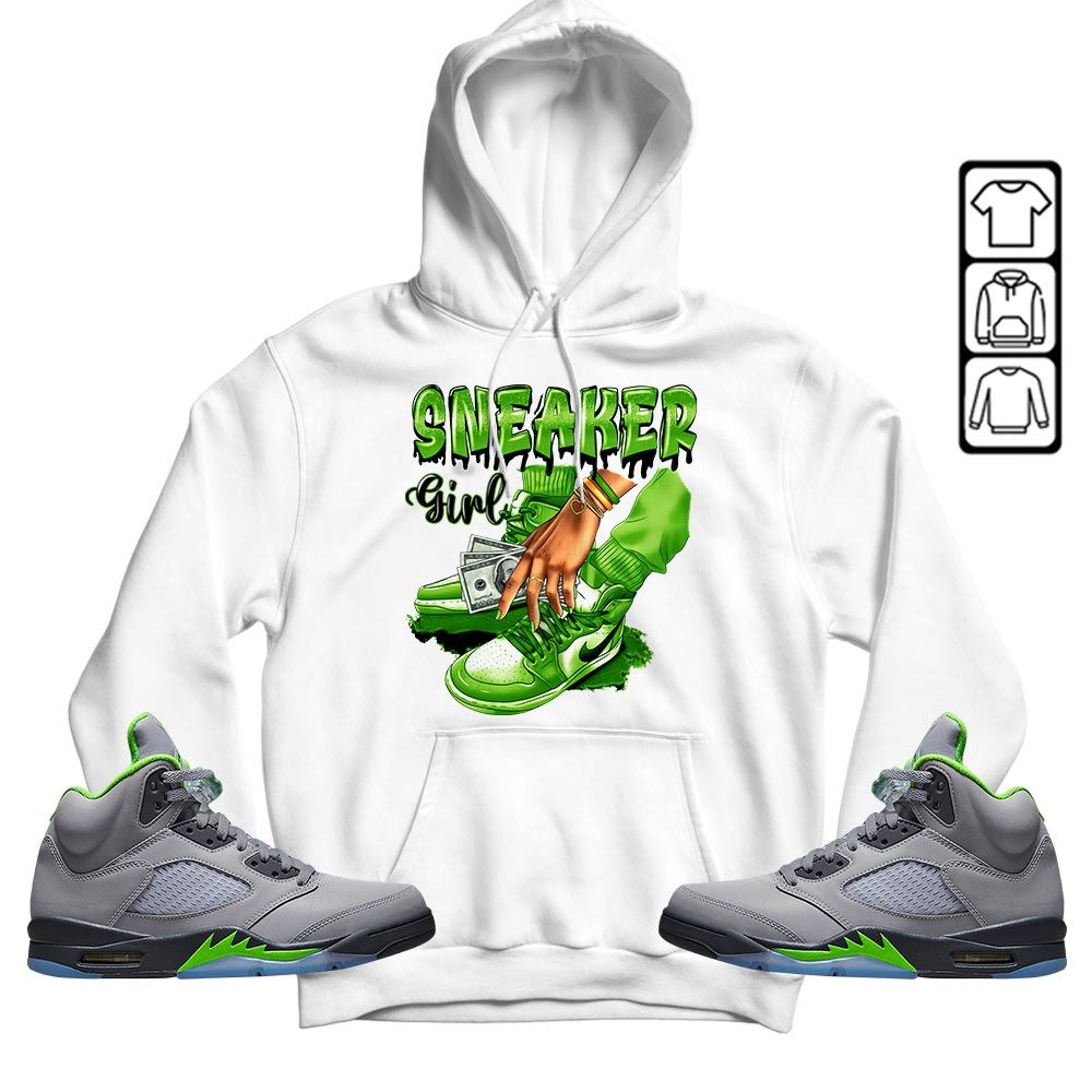 SNEAKER Girl Money Drip Sneaker Shirt Match Green Bean 5s, Jordan 5 Retro Green Bean MKO T-Shirt SNEAKER Girl Money Drip Sneaker Shirt Match Green Bean 5s, Jordan 5 Retro Green Bean MKO T-Shirt