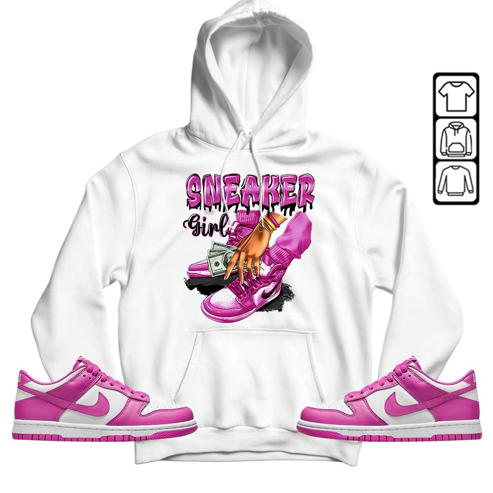 SNEAKER Girl Money Drip Sneaker Shirt Match GS Active Fuchsia, Dunk Low Active Fuchsia MKO T-Shirt