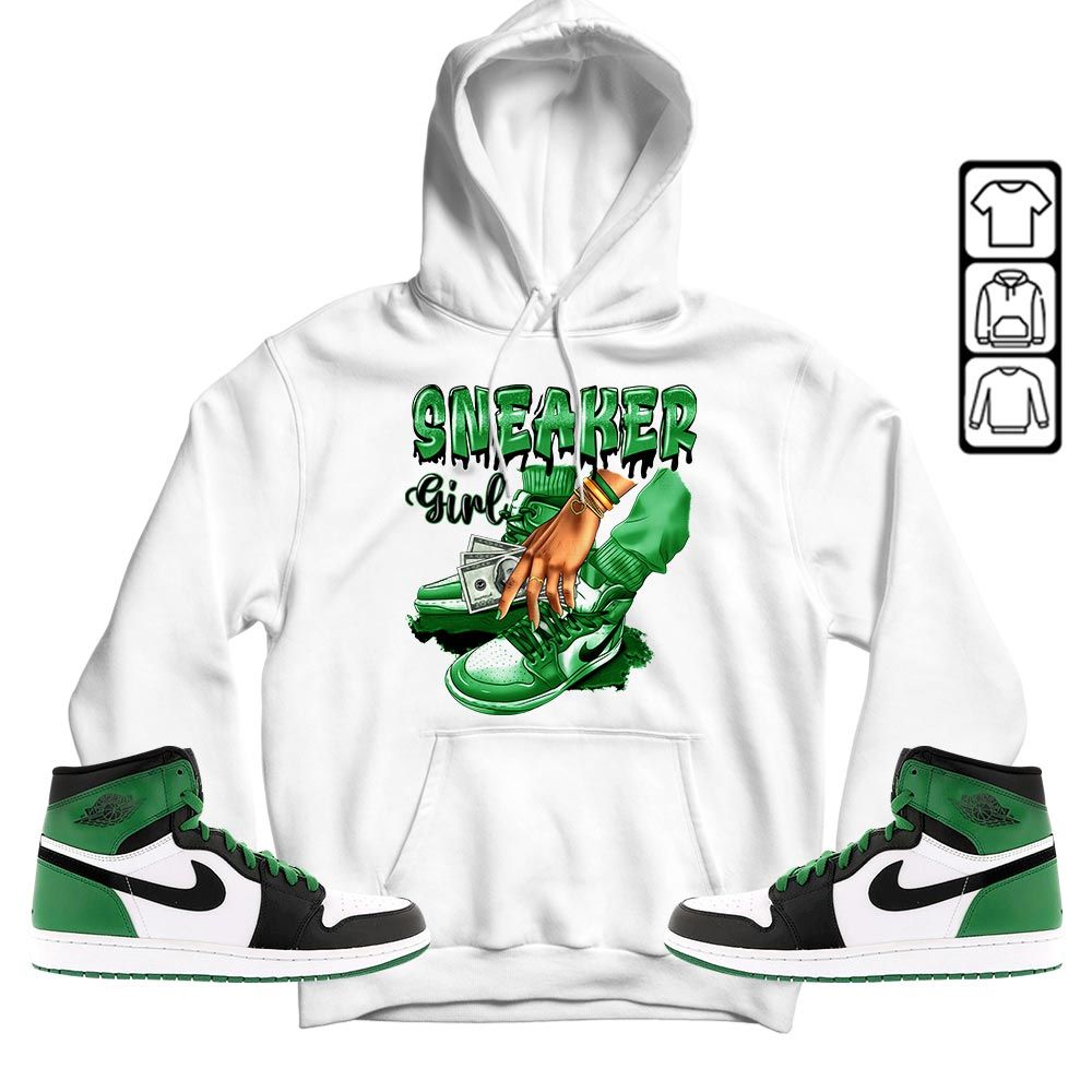 SNEAKER Girl Money Drip Sneaker Shirt Match Lucky Green 1s, Jordan 1 Lucky Green MKO T-Shirt