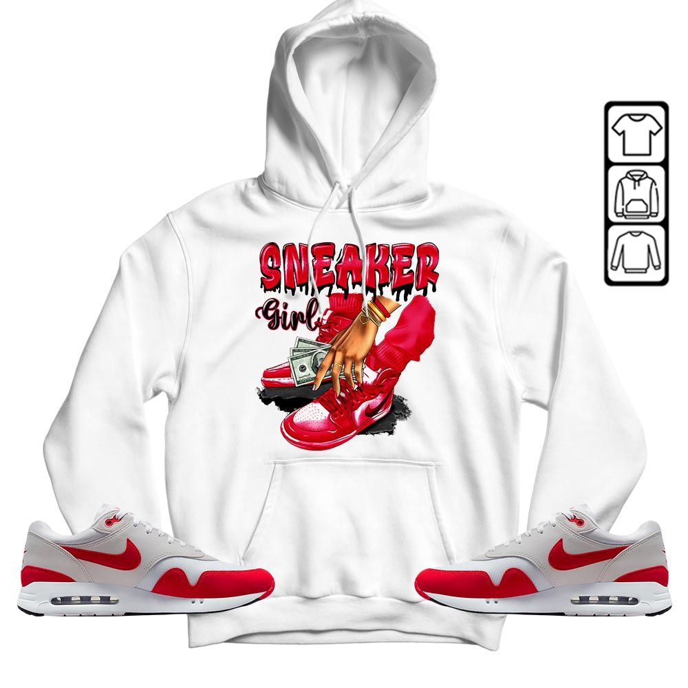 SNEAKER Girl Money Drip Sneaker Shirt Match Max 1 86 University Red, Air Max 1 86 Big Bubble MKO T-Shirt