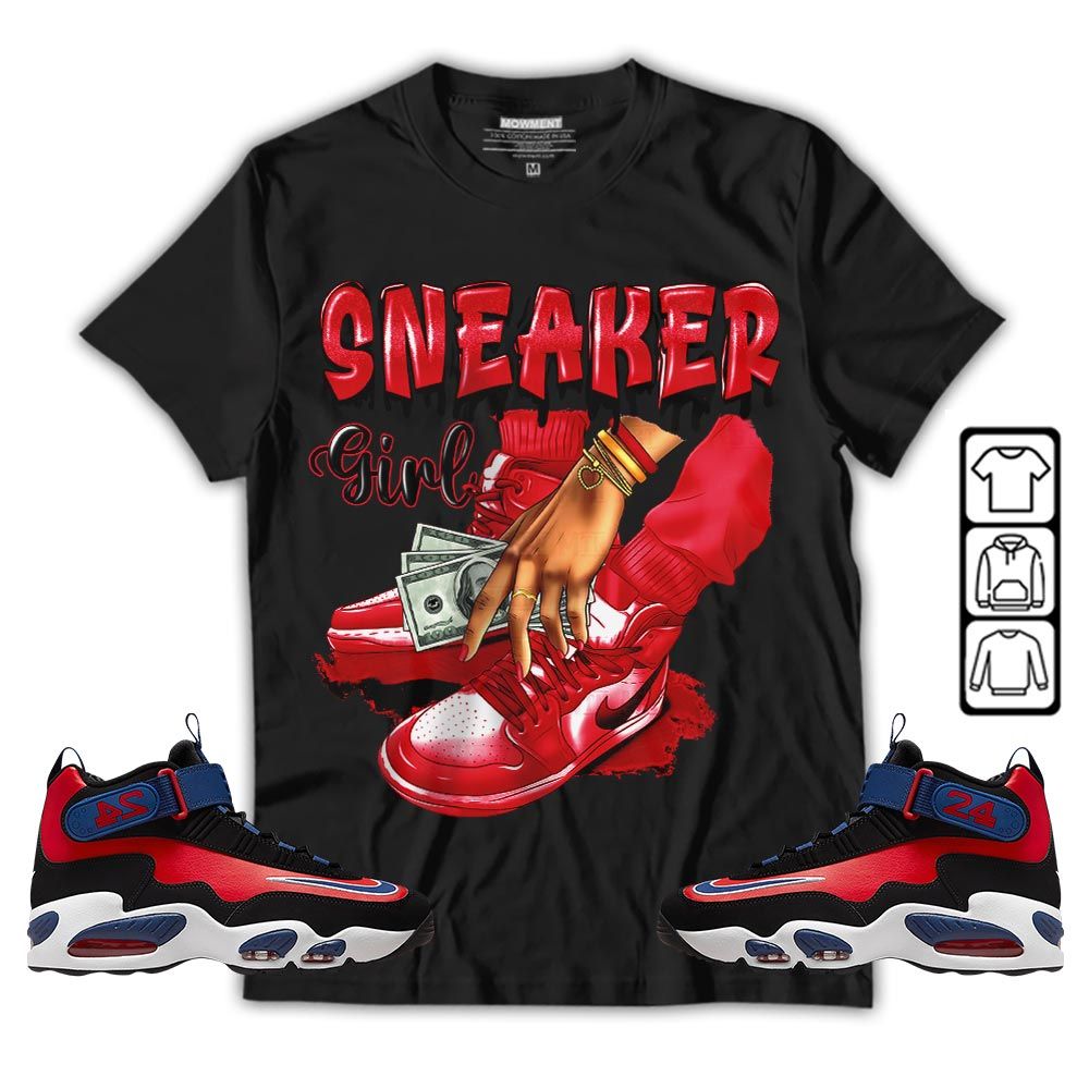SNEAKER Girl Money Drip Sneaker Shirt Match Max 1 Navy Red Black, Air Griffey Max 1 Black Red Navy Blue MKO Hoodie