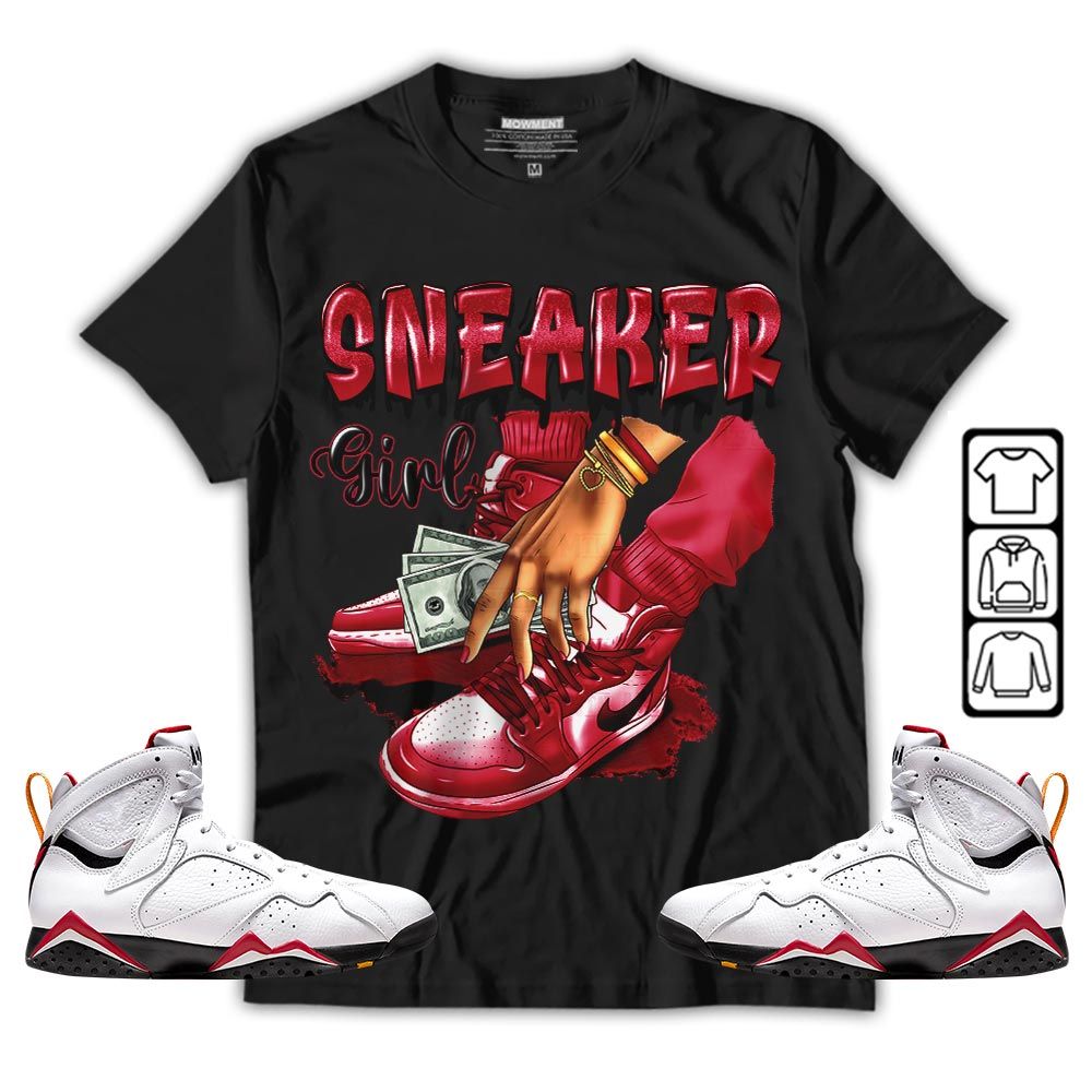SNEAKER Girl Money Drip Sneaker Shirt Match OG Cardinal 7s, Jordan 7 Retro Cardinal MKO T-Shirt