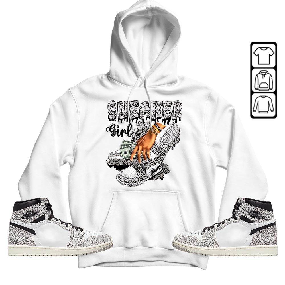 SNEAKER Girl Money Drip Sneaker Shirt Match OG Elephant 1s, Jordan 1 White Cement MKO T-Shirt