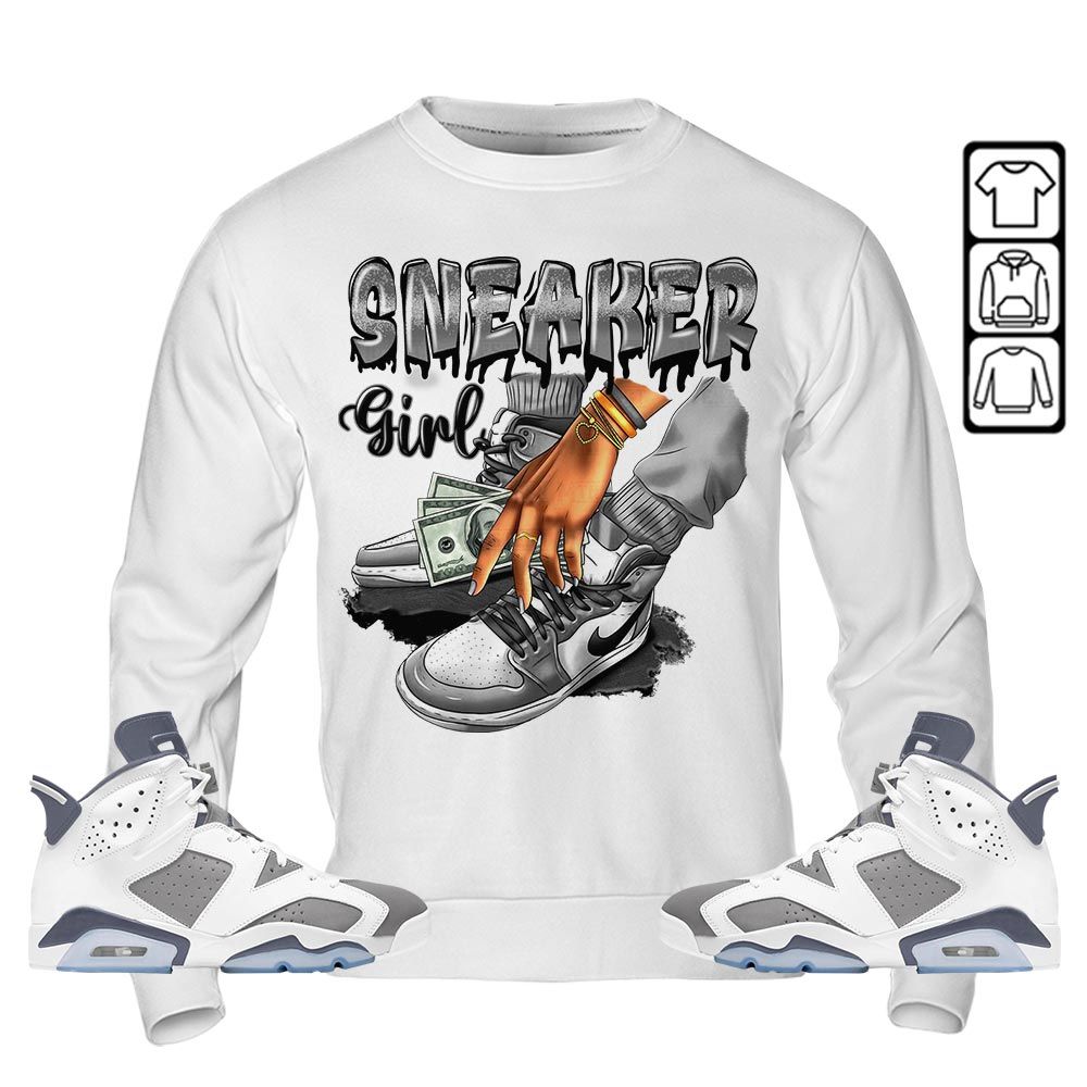 SNEAKER Girl Money Drip Sneaker Shirt Match Retro Cool Grey 6s, Jordan 6 Cool Grey MKO T-Shirt SNEAKER Girl Money Drip Sneaker Shirt Match Retro Cool Grey 6s, Jordan 6 Cool Grey MKO T-Shirt