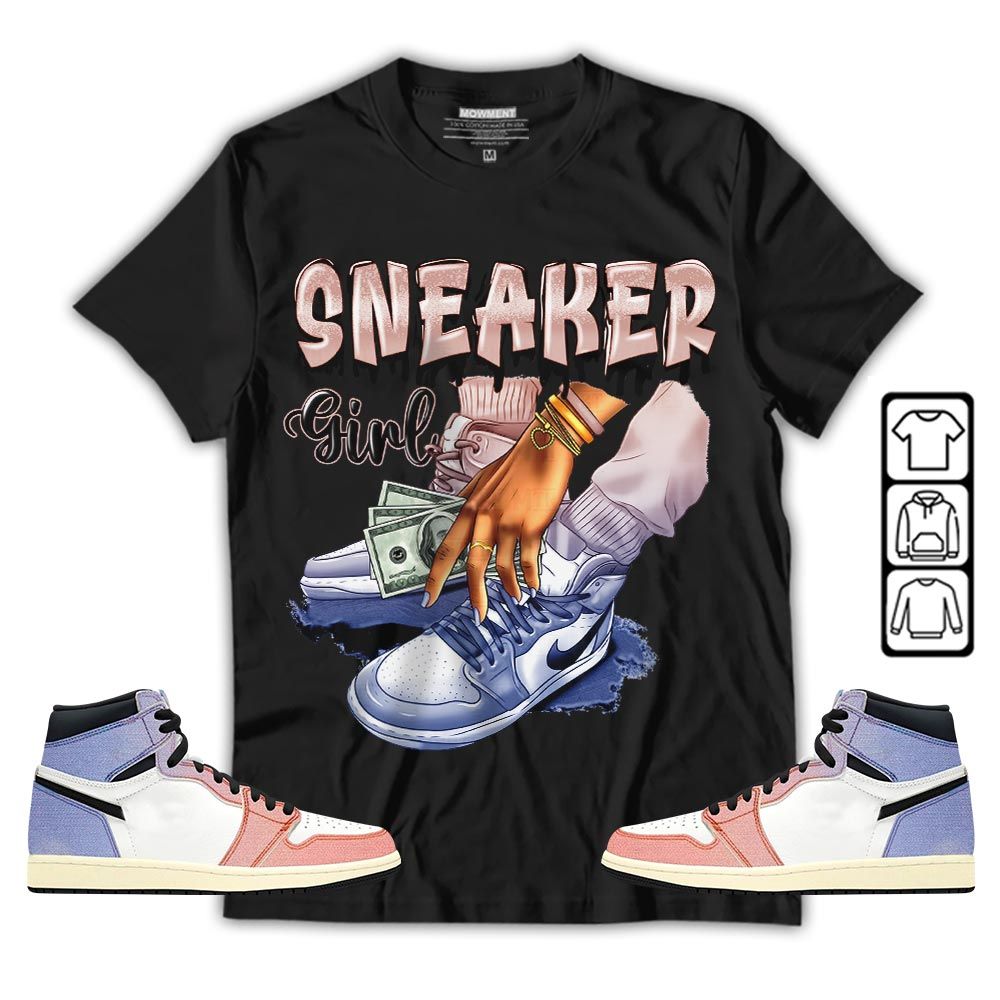 SNEAKER Girl Money Drip Sneaker Shirt Match Retro Skyline 1s, Jordan 1 High OG Skyline MKO T-Shirt SNEAKER Girl Money Drip Sneaker Shirt Match Retro Skyline 1s, Jordan 1 High OG Skyline MKO T-Shirt