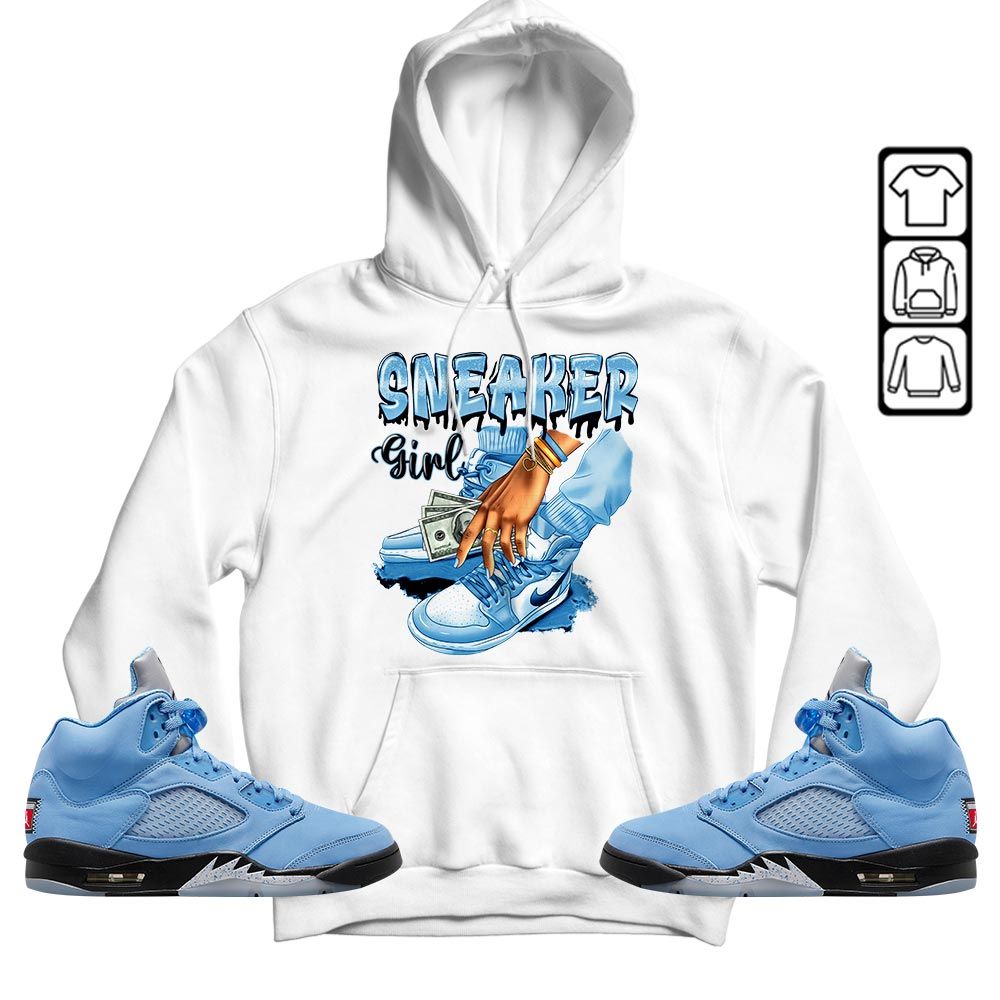 SNEAKER Girl Money Drip Sneaker Shirt Match Retro University Blue 5s, Jordan 5 University Blue MKO T-Shirt