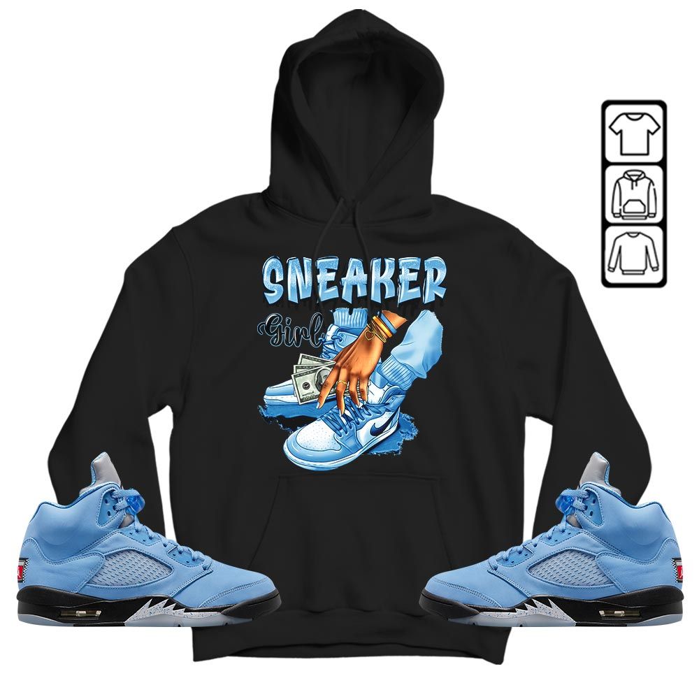 SNEAKER Girl Money Drip Sneaker Shirt Match Retro University Blue 5s, Jordan 5 University Blue MKO T-Shirt SNEAKER Girl Money Drip Sneaker Shirt Match Retro University Blue 5s, Jordan 5 University Blue MKO T-Shirt