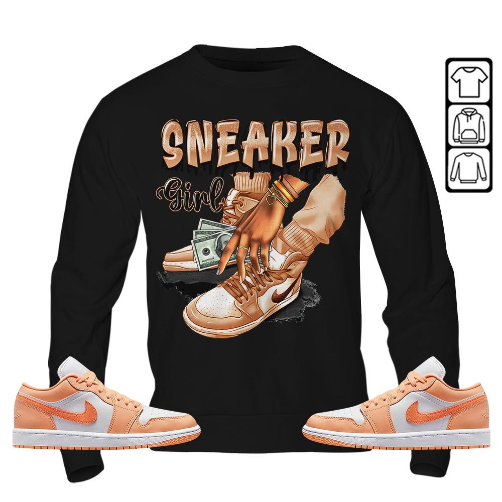 SNEAKER Girl Money Drip Sneaker Shirt Match Sunset Haze 1s, Jordan 1 Low Sunset Haze MKO T-Shirt SNEAKER Girl Money Drip Sneaker Shirt Match Sunset Haze 1s, Jordan 1 Low Sunset Haze MKO T-Shirt
