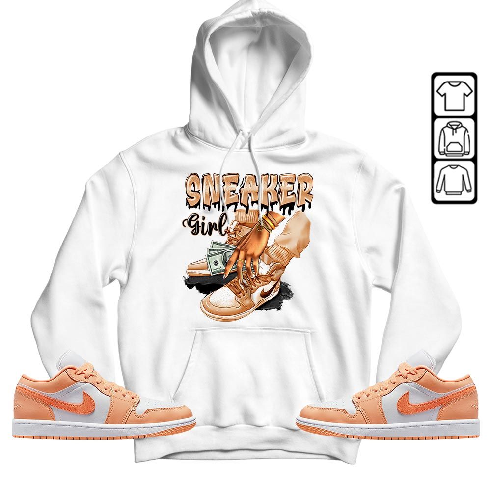 SNEAKER Girl Money Drip Sneaker Shirt Match Sunset Haze 1s, Jordan 1 Low Sunset Haze MKO T-Shirt SNEAKER Girl Money Drip Sneaker Shirt Match Sunset Haze 1s, Jordan 1 Low Sunset Haze MKO T-Shirt