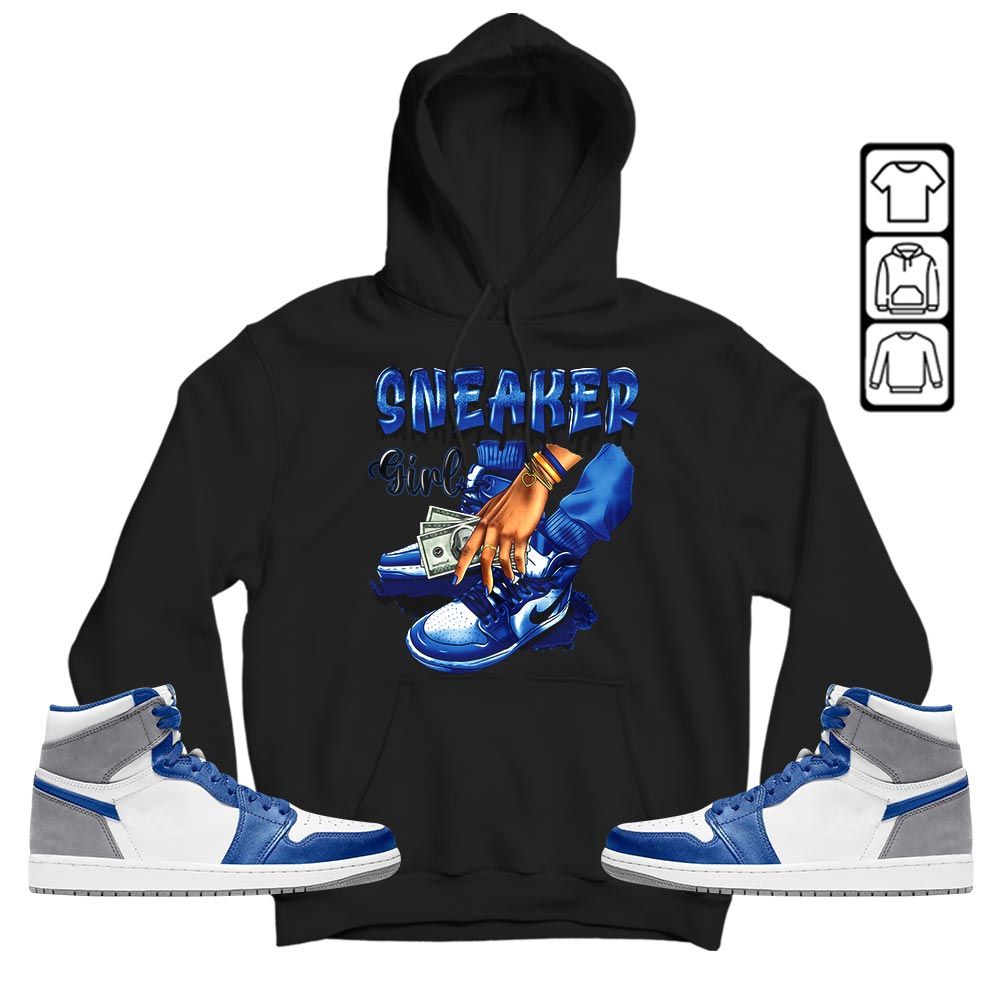 SNEAKER Girl Money Drip Sneaker Shirt Match True Blue 1s, Jordan 1 High OG True Blue MKO T-Shirt SNEAKER Girl Money Drip Sneaker Shirt Match True Blue 1s, Jordan 1 High OG True Blue MKO T-Shirt