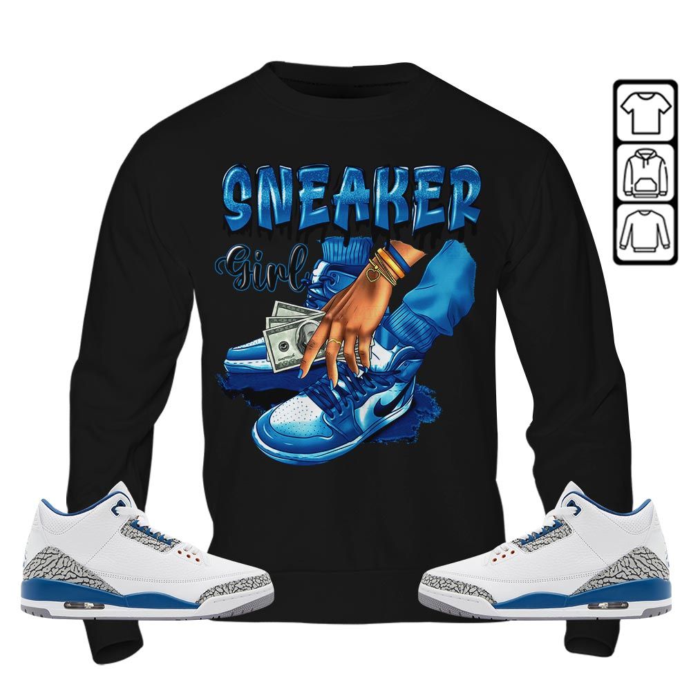 SNEAKER Girl Money Drip Sneaker Shirt Match Wizards 3s, Jordan Retro 3 Wizards MKO T-Shirt SNEAKER Girl Money Drip Sneaker Shirt Match Wizards 3s, Jordan Retro 3 Wizards MKO T-Shirt