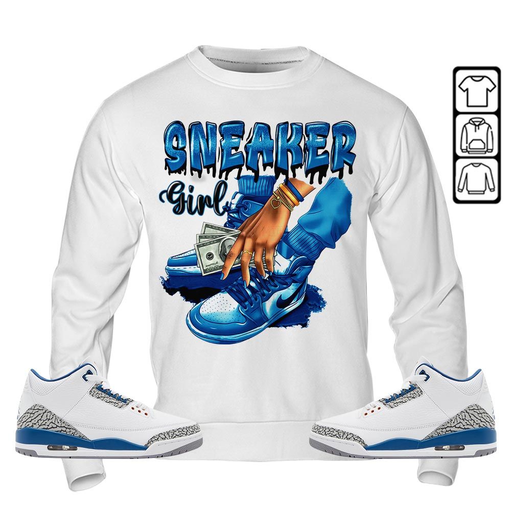 SNEAKER Girl Money Drip Sneaker Shirt Match Wizards 3s, Jordan Retro 3 Wizards MKO T-Shirt SNEAKER Girl Money Drip Sneaker Shirt Match Wizards 3s, Jordan Retro 3 Wizards MKO T-Shirt