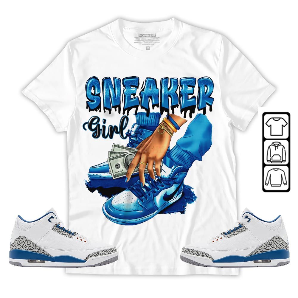 SNEAKER Girl Money Drip Sneaker Shirt Match Wizards 3s, Jordan Retro 3 Wizards MKO T-Shirt SNEAKER Girl Money Drip Sneaker Shirt Match Wizards 3s, Jordan Retro 3 Wizards MKO T-Shirt