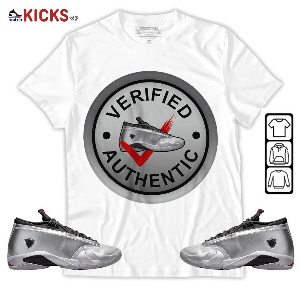 Sneaker Shirt Match 14 Low Metallic Silver, Jordan 14 Metallic Silver MKO T-Shirt Sneaker Shirt Match 14 Low Metallic Silver, Jordan 14 Metallic Silver MKO T-Shirt