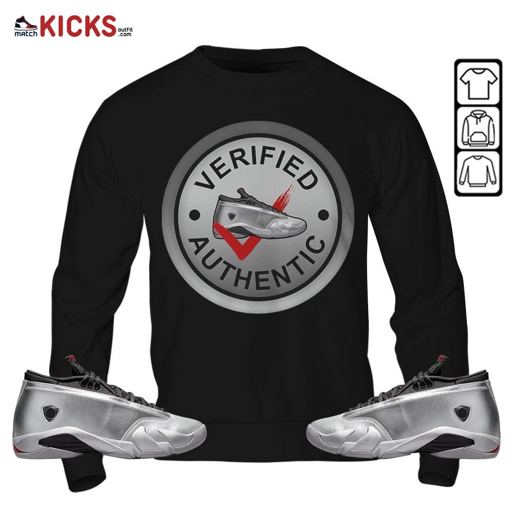 Sneaker Shirt Match 14 Low Metallic Silver, Jordan 14 Metallic Silver MKO T-Shirt Sneaker Shirt Match 14 Low Metallic Silver, Jordan 14 Metallic Silver MKO T-Shirt