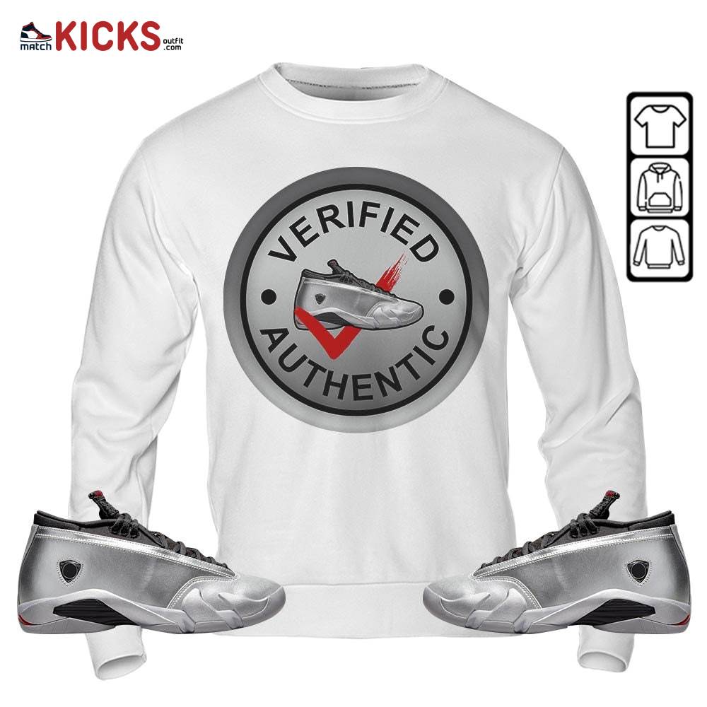 Sneaker Shirt Match 14 Low Metallic Silver, Jordan 14 Metallic Silver MKO T-Shirt Sneaker Shirt Match 14 Low Metallic Silver, Jordan 14 Metallic Silver MKO T-Shirt