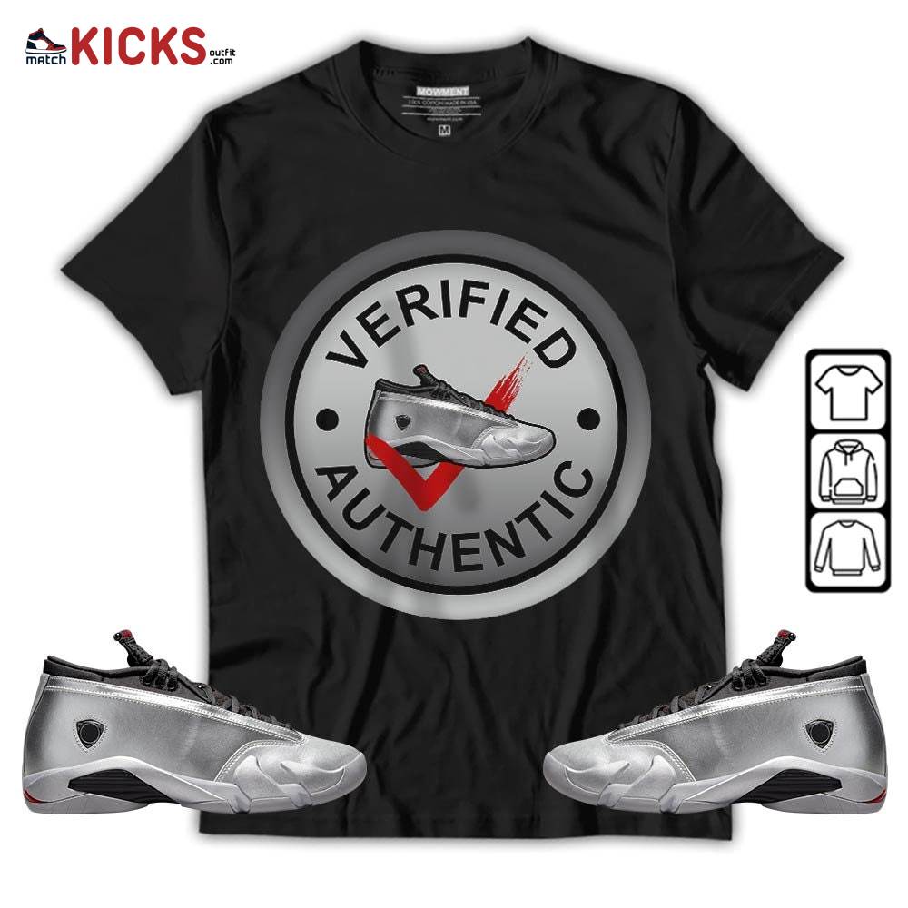 Sneaker Shirt Match 14 Low Metallic Silver, Jordan 14 Metallic Silver MKO T-Shirt Sneaker Shirt Match 14 Low Metallic Silver, Jordan 14 Metallic Silver MKO T-Shirt