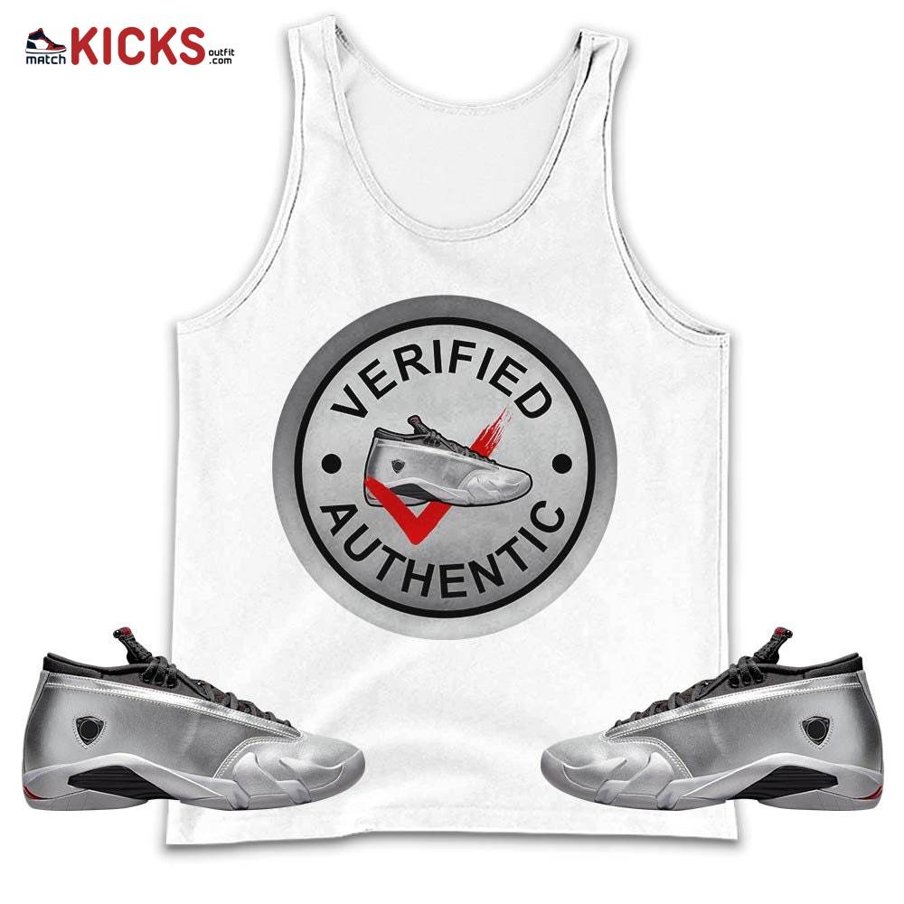 Sneaker Shirt Match 14 Low Metallic Silver, Jordan 14 Metallic Silver MKO Tank Top Sneaker Shirt Match 14 Low Metallic Silver, Jordan 14 Metallic Silver MKO Tank Top