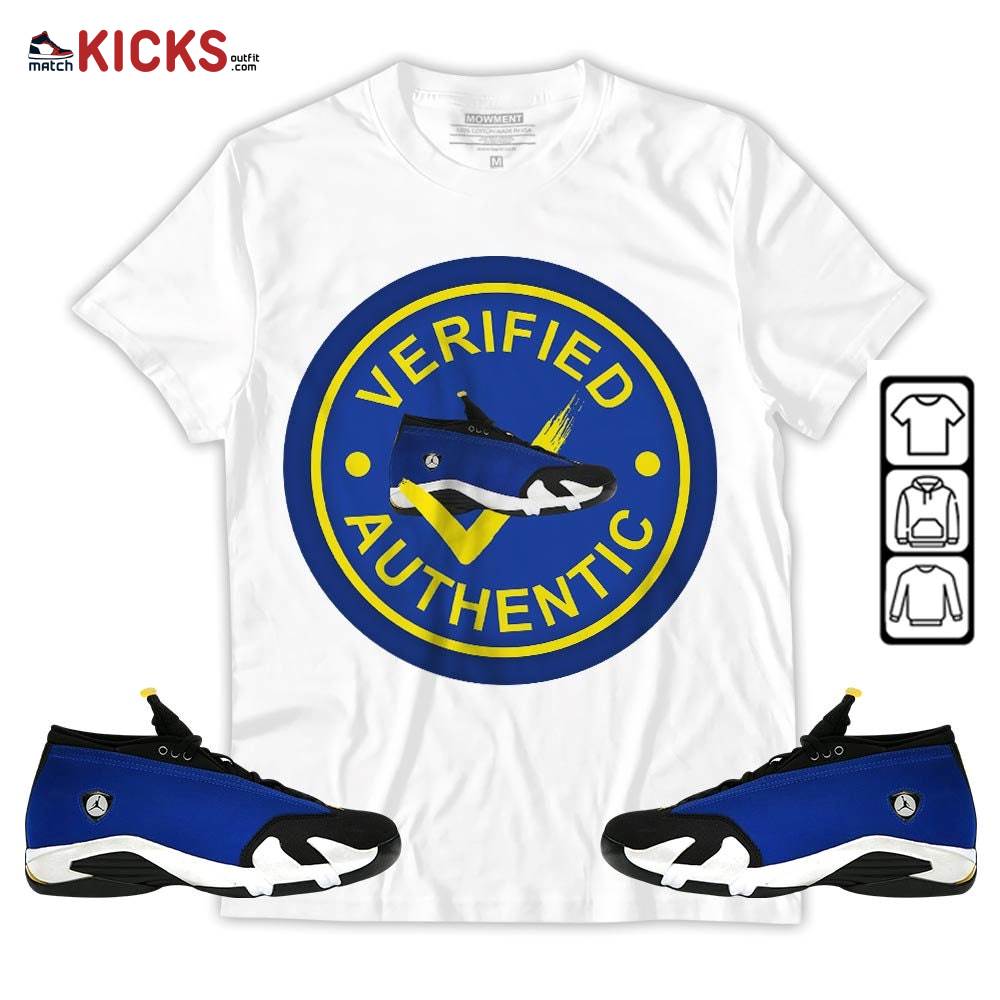 Sneaker Shirt Match 2023 Blue Laney 14s, Jordan 14 Laney MKO T-Shirt