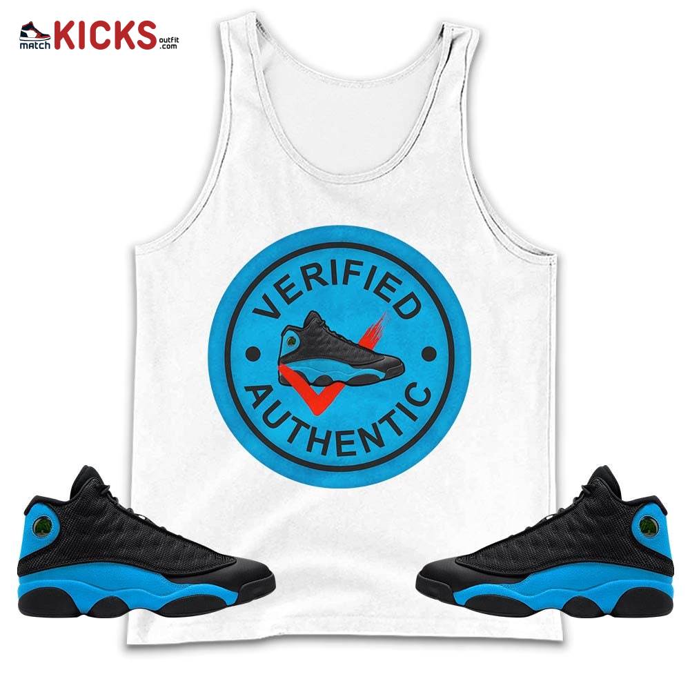 Sneaker Shirt Match Black University Blue 13s, Jordan 13 Black University Blue 2022 MKO Tank Top