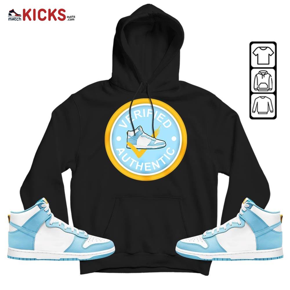 Sneaker Shirt Match Dunk High Blue Chill, Dunk High Homer Simpson MKO Hoodie