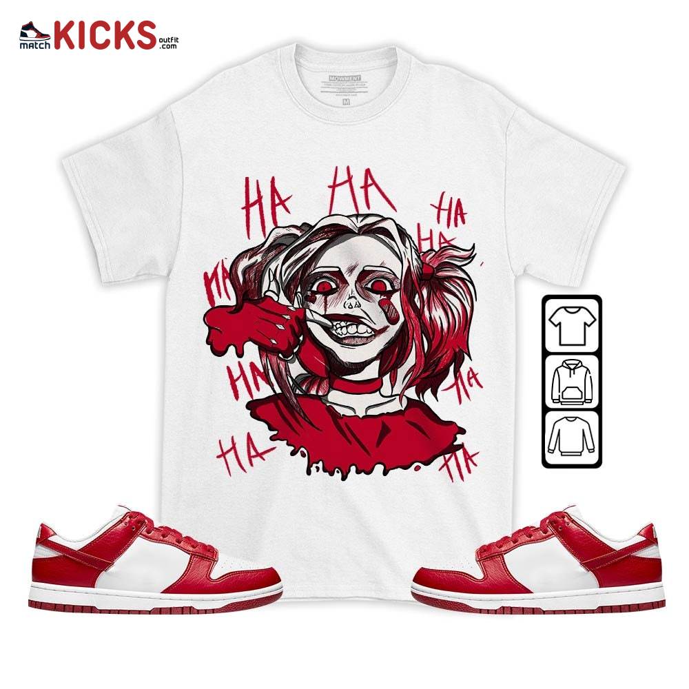 Sneaker Shirt Match Dunk Low Gym Red – Harley Quinn – Next Nature White Gym Red MKO T-Shirt