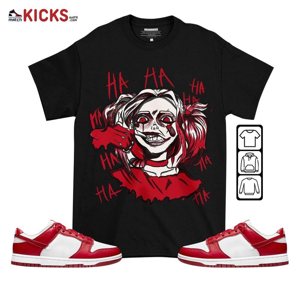Sneaker Shirt Match Dunk Low Gym Red – Harley Quinn – Next Nature White Gym Red MKO T-Shirt