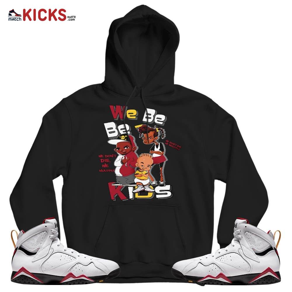 Sneaker Shirt Match For JD 7 Retro Cardinal – We Bay-Bay Kids 90s Melanin – Cardinal 7s MKO Hoodie