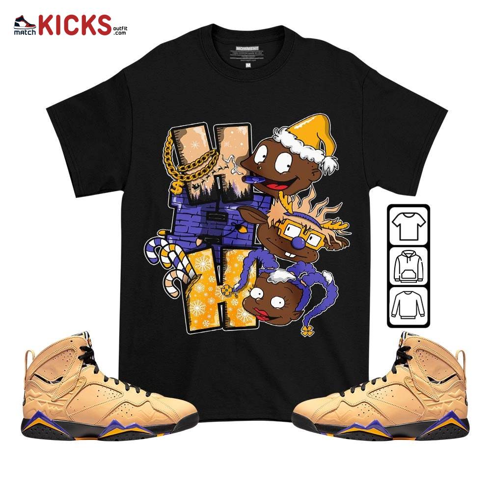 Sneaker Shirt Match JD 7 SE Afrobeats – HoHoHo Rugrats Christmas – Vachetta Tan 7s MKO T-Shirt