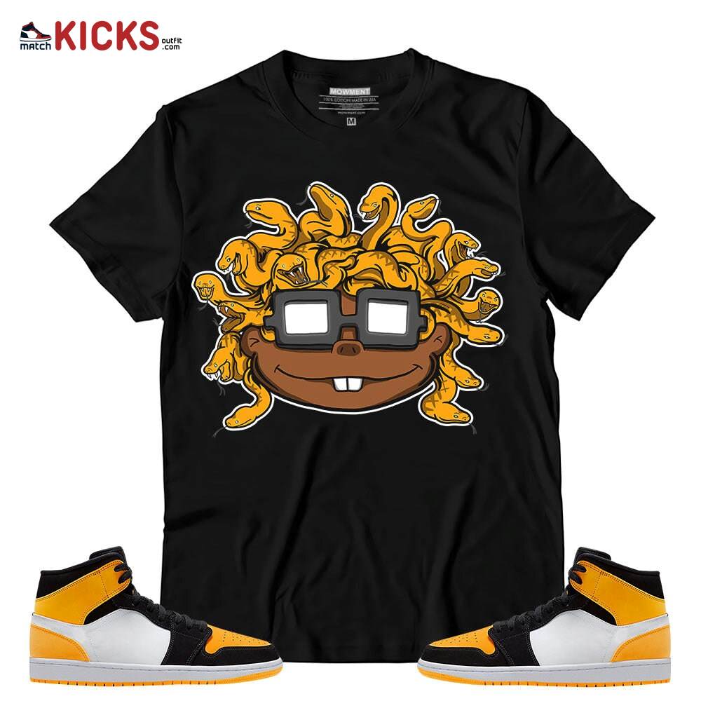 Sneaker Shirt Match Jordan 1 High OG Yellow Toe – Melanin Kids 90_s Rugrats Chuckie Snake – High OG Yellow Toe 1s MKO T-Shirt