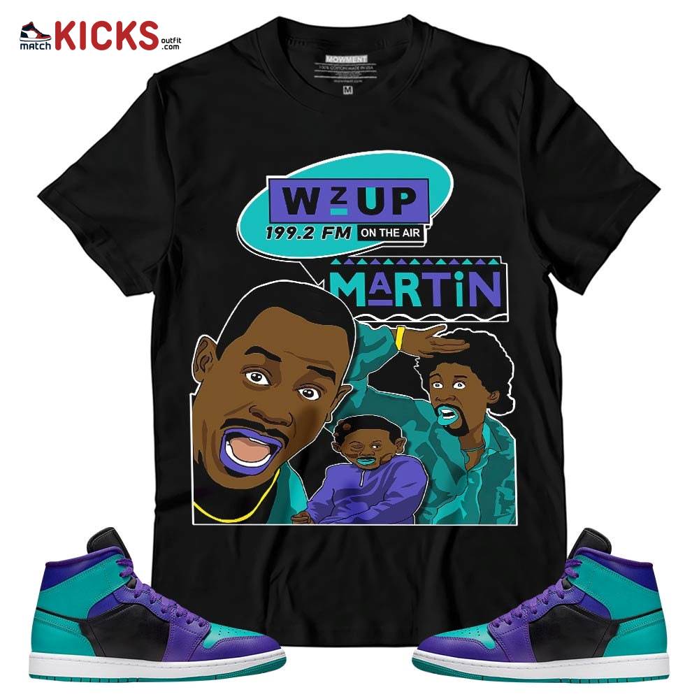 Sneaker Shirt Match Jordan 1 Mid Black Grape – Martin Tv 90s Melanin Got Em – Black Grape 1s MKO T-Shirt Sneaker Shirt Match Jordan 1 Mid Black Grape – Martin Tv 90s Melanin Got Em – Black Grape 1s MKO T-Shirt