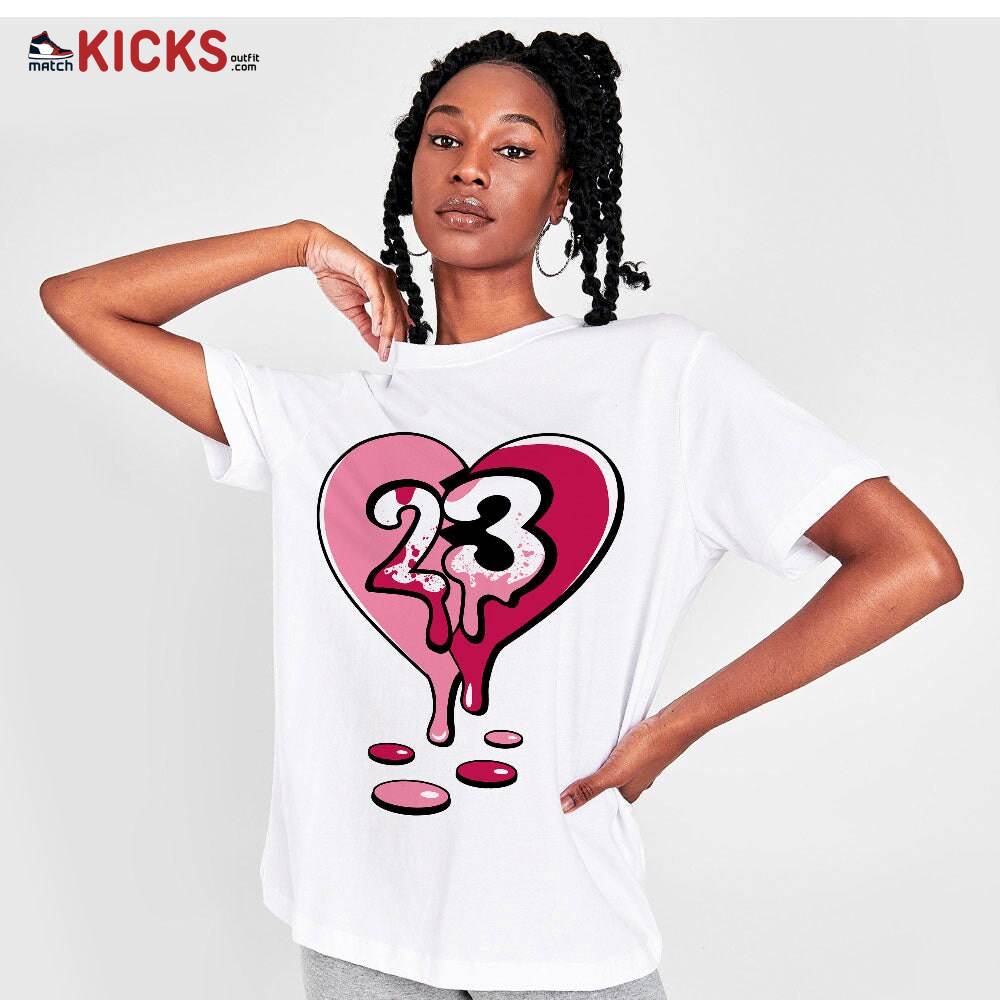 Sneaker Shirt Match Jordan 1 Mid GS Coral Chalk – 23 Drip Heart – Coral Chalk 1s MKO T-Shirt Sneaker Shirt Match Jordan 1 Mid GS Coral Chalk – 23 Drip Heart – Coral Chalk 1s MKO T-Shirt