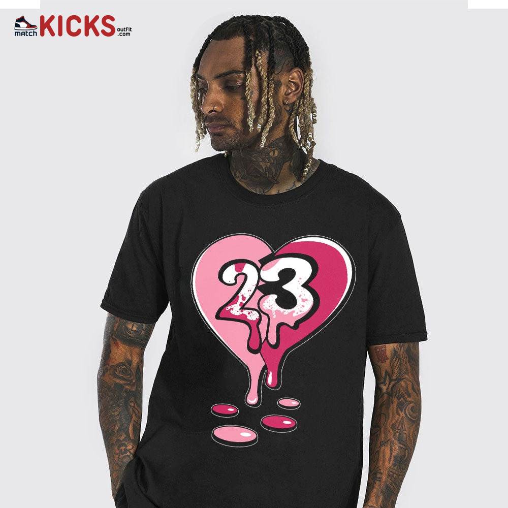 Sneaker Shirt Match Jordan 1 Mid GS Coral Chalk – 23 Drip Heart – Coral Chalk 1s MKO T-Shirt Sneaker Shirt Match Jordan 1 Mid GS Coral Chalk – 23 Drip Heart – Coral Chalk 1s MKO T-Shirt