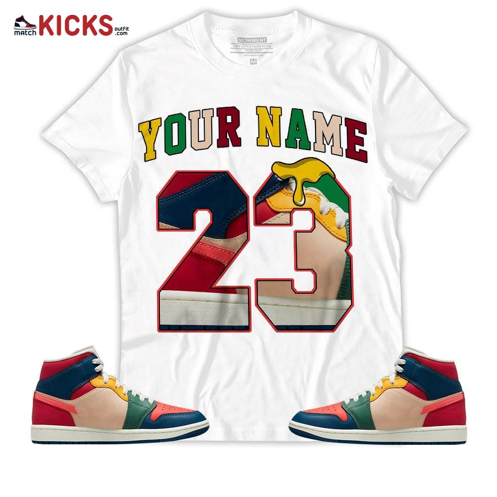 Sneaker Shirt Match Jordan 1 Mid Multi Color 2022 – Custom Name Number 23 Drip Shoes – Multi Color 2022 1s MKO T-Shirt Sneaker Shirt Match Jordan 1 Mid Multi Color 2022 – Custom Name Number 23 Drip Shoes – Multi Color 2022 1s MKO T-Shirt