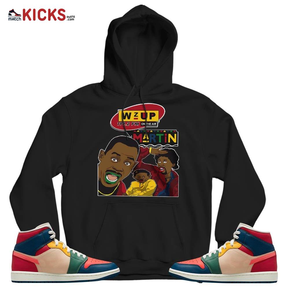 Sneaker Shirt Match Jordan 1 Mid Multi Color 2022 – Martin Tv 90s Melanin Got Em – Multi Color 2022 1s MKO Hoodie