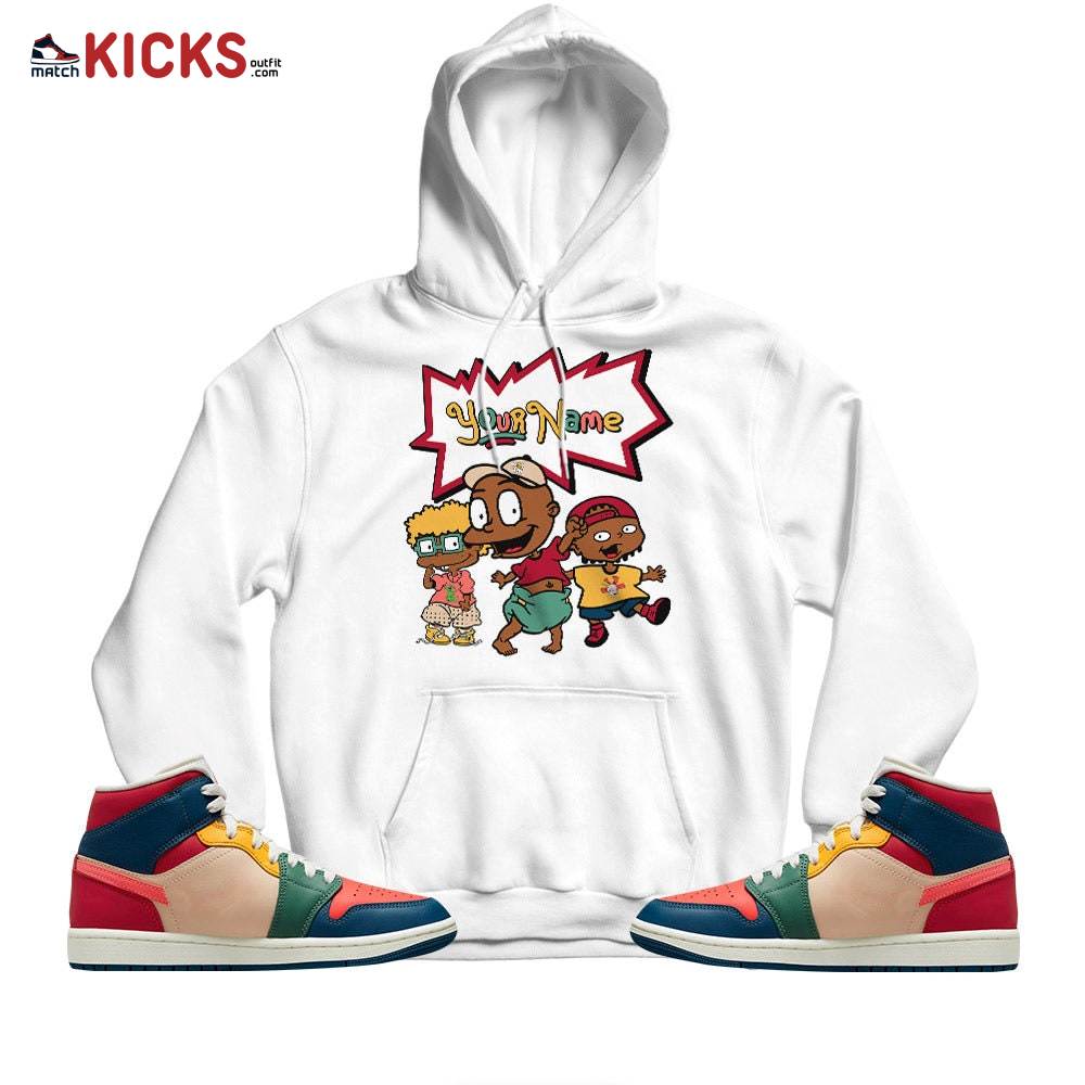 Sneaker Shirt Match Jordan 1 Mid Multi Color 2022 – Melanin Rugrats Custome Your Name Kid – Multi Color 2022 1s MKO Hoodie Sneaker Shirt Match Jordan 1 Mid Multi Color 2022 – Melanin Rugrats Custome Your Name Kid – Multi Color 2022 1s MKO Hoodie