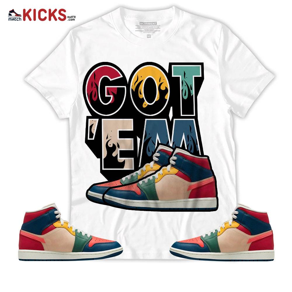 Sneaker Shirt Match Jordan 1 Mid Multi Color 2022 – Shoes Got Em Drip – Multi Color 2022 1s MKO T-Shirt Sneaker Shirt Match Jordan 1 Mid Multi Color 2022 – Shoes Got Em Drip – Multi Color 2022 1s MKO T-Shirt