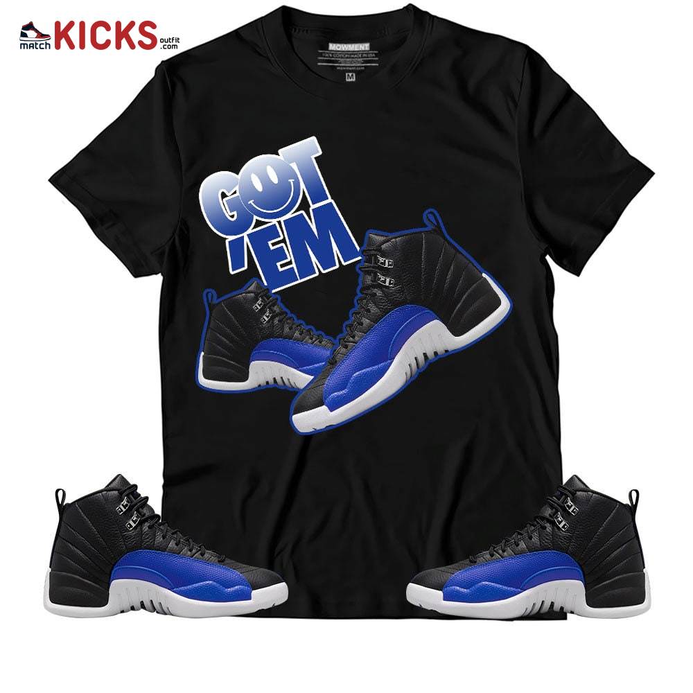 Sneaker Shirt Match Jordan 12 Hyper Royal – Got Em Shoes Smile – Hyper Royal 12s MKO T-Shirt Sneaker Shirt Match Jordan 12 Hyper Royal – Got Em Shoes Smile – Hyper Royal 12s MKO T-Shirt