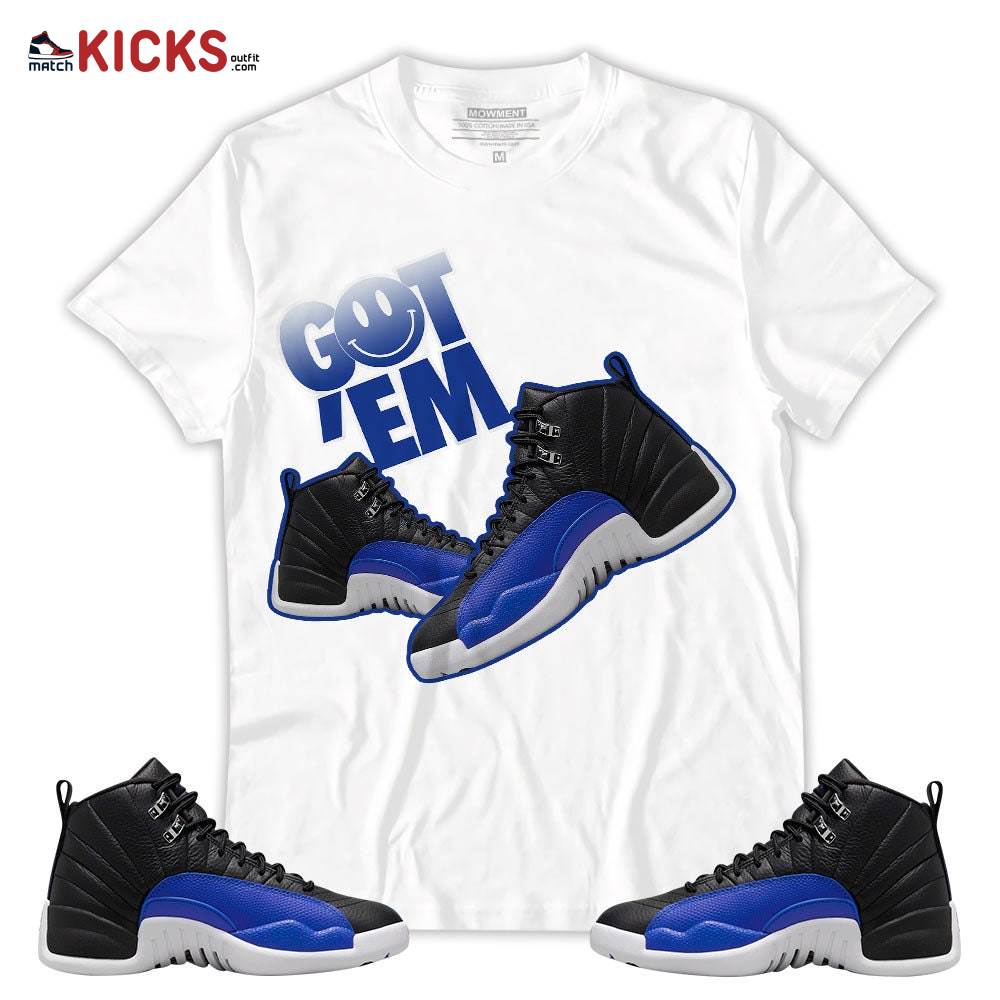 Sneaker Shirt Match Jordan 12 Hyper Royal – Got Em Shoes Smile – Hyper Royal 12s MKO T-Shirt