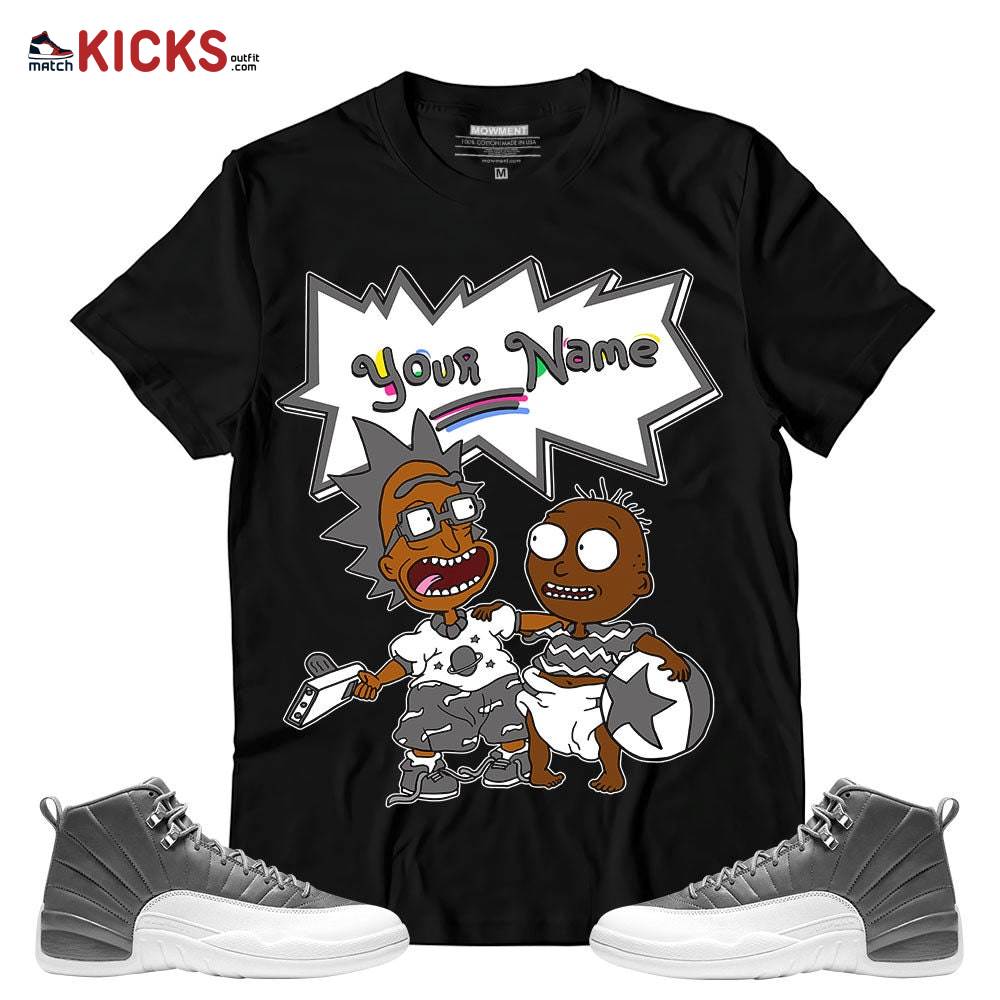 Sneaker Shirt Match Jordan 12 Retro Stealth – Custom Name Rich And Drip Rugrats 90s – Retro Stealth 12s MKO T-Shirt