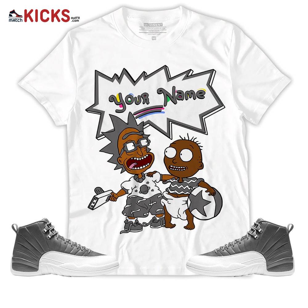 Sneaker Shirt Match Jordan 12 Retro Stealth – Custom Name Rich And Drip Rugrats 90s – Retro Stealth 12s MKO T-Shirt