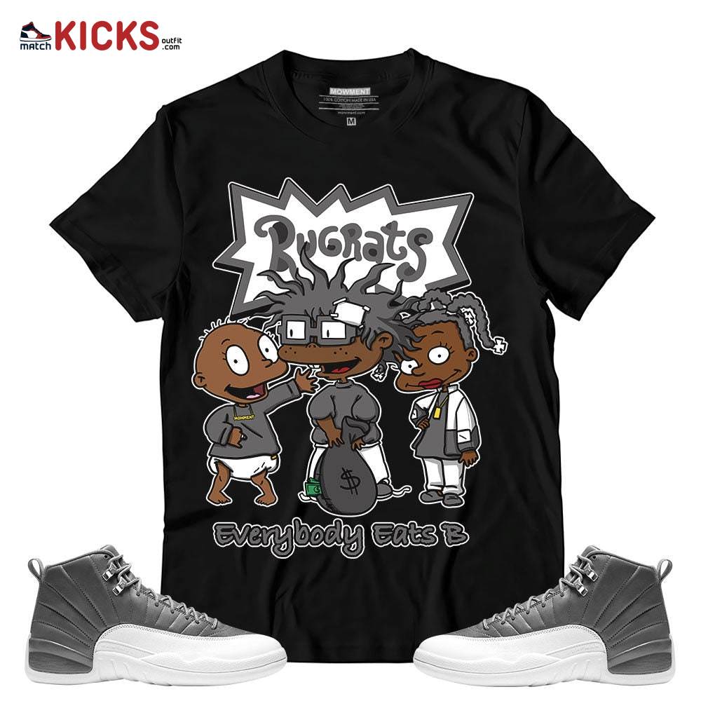 Sneaker Shirt Match Jordan 12 Retro Stealth – Rugrats Everybody Eats B – Stealth 12s MKO T-Shirt