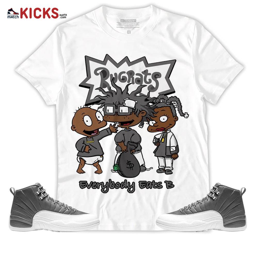 Sneaker Shirt Match Jordan 12 Retro Stealth – Rugrats Everybody Eats B – Stealth 12s MKO T-Shirt
