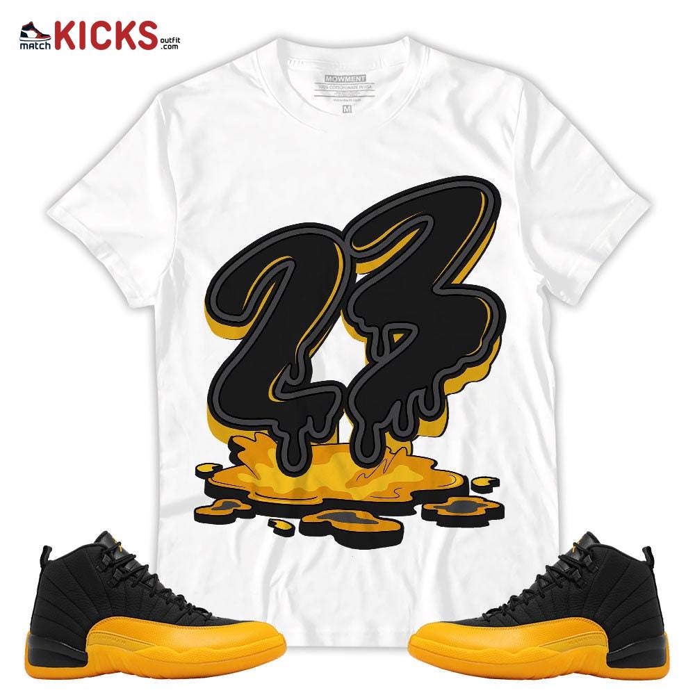 Sneaker Shirt Match Jordan 12 Retro University Gold – 23 Drip – University Gold 12s MKO T-Shirt