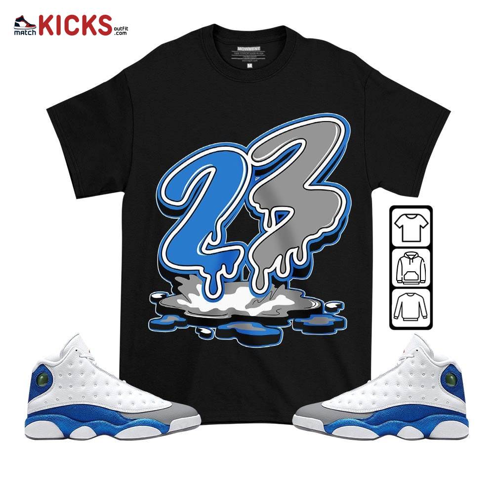 Sneaker Shirt Match Jordan 13 French Blue – 23 Drip – French Blue 13s MKO T-Shirt