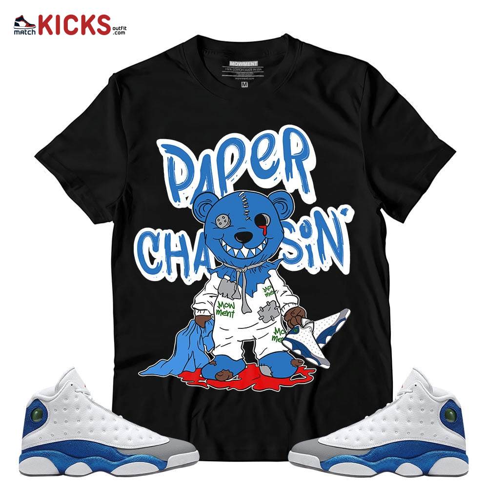 Sneaker Shirt Match Jordan 13 French Blue – Bear Paper Chasin’ – French Blue 13s MKO T-Shirt Sneaker Shirt Match Jordan 13 French Blue – Bear Paper Chasin’ – French Blue 13s MKO T-Shirt