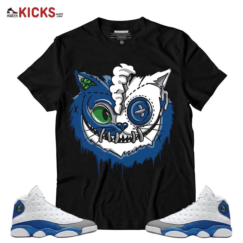 Sneaker Shirt Match Jordan 13 French Blue – Cat Evil – French Blue 13s MKO T-Shirt