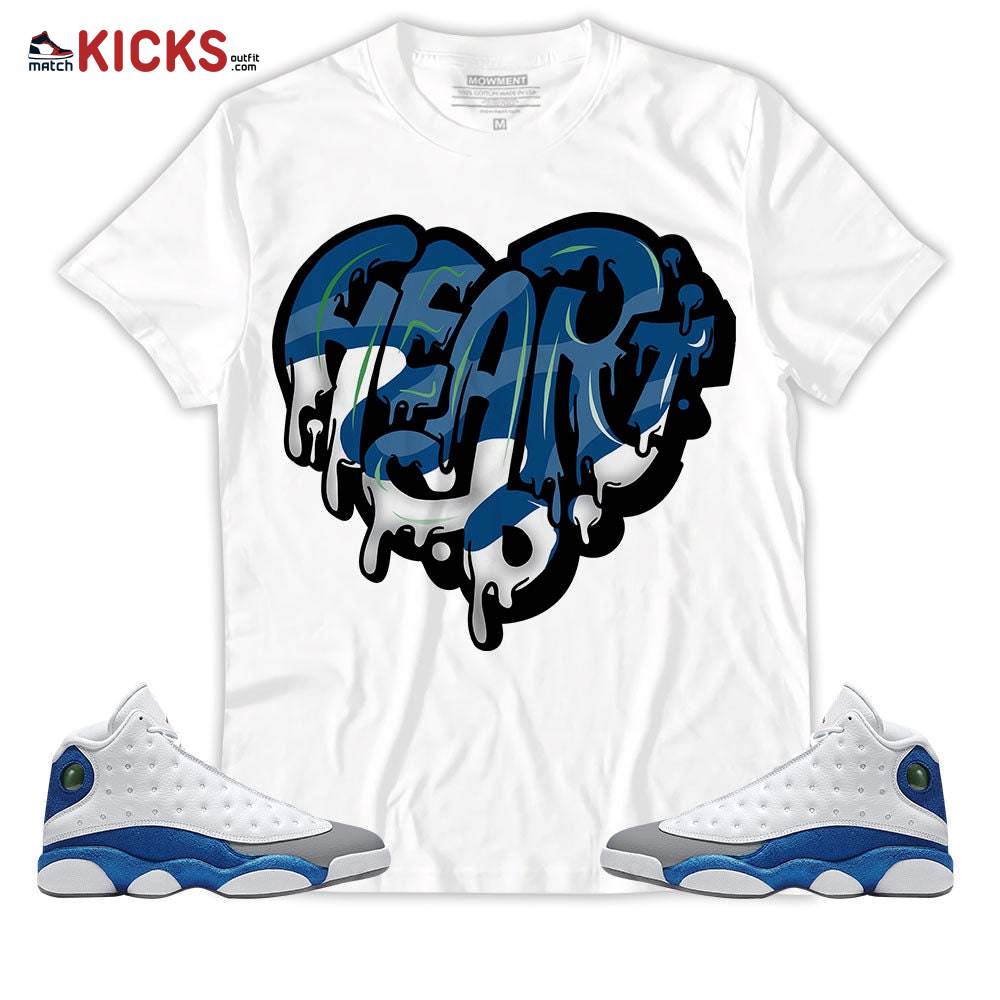 Sneaker Shirt Match Jordan 13 French Blue – Heartbreak and Lost Love – French Blue 13s MKO T-Shirt