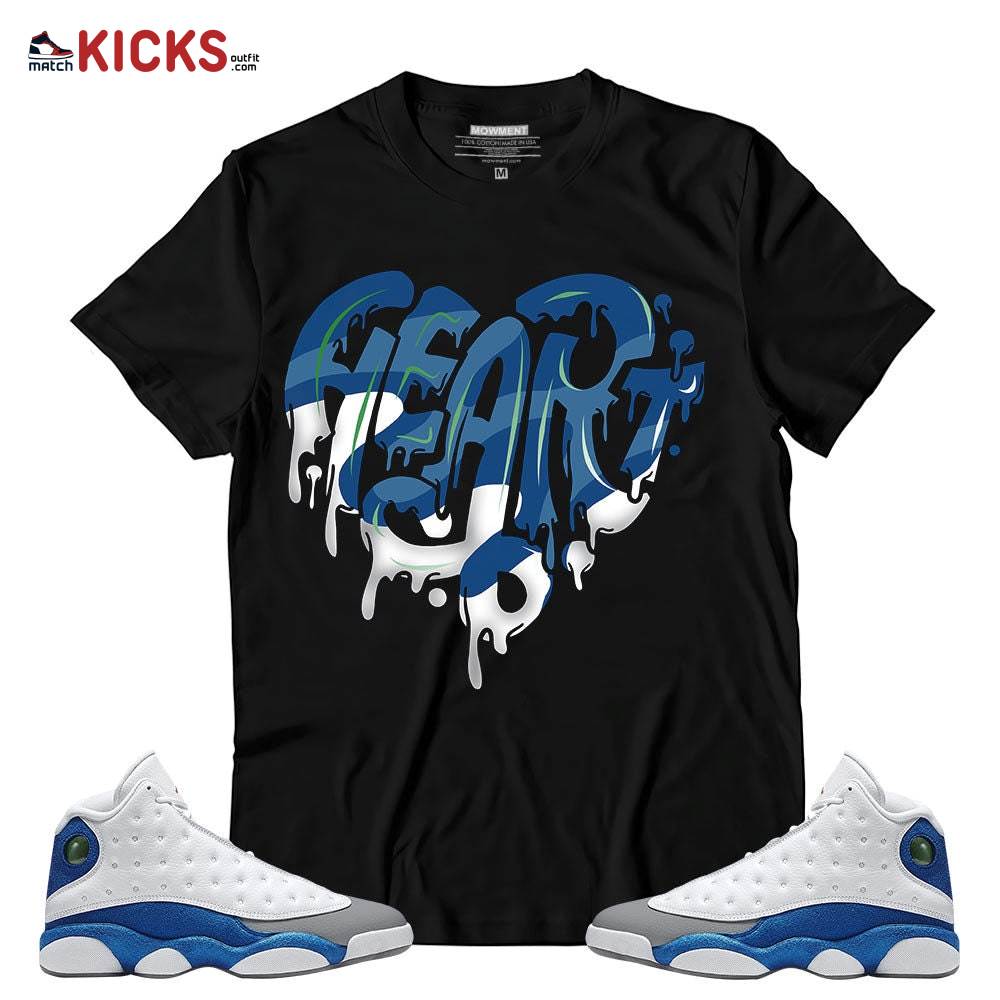 Sneaker Shirt Match Jordan 13 French Blue – Heartbreak and Lost Love – French Blue 13s MKO T-Shirt